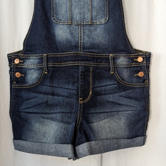 No Boundaries Denim Overalls Juniors Size Large - Picture 3 of 12